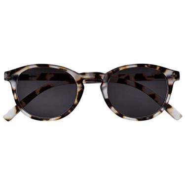 Imagem de OPULIZE Óculos de sol de leitura ZEN para mulheres e homens, lentes matizadas com proteção UV400, armação redonda resistente a arranhões com dobradiças de mola, marrom claro fosco carapaça de