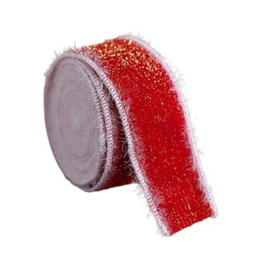 Imagem de Colaxi Fita de veludo de Natal, decoração de Natal, suprimentos para festas, embrulho de presentes multiuso, fita de Natal para artesanato feito à mão, Style C