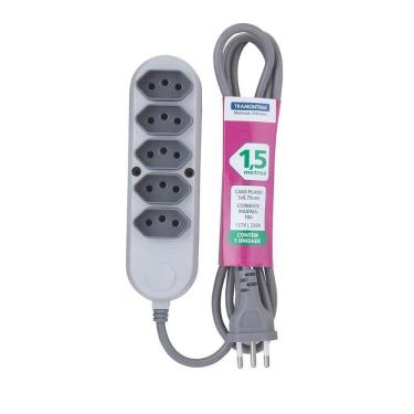 Imagem de Extensão 5 Tomadas 2p+t 10a 250v 1,5m - 57504029 - Tramontina Extensao 5tom.2p+t 10a-250v 1,5mt Tramon