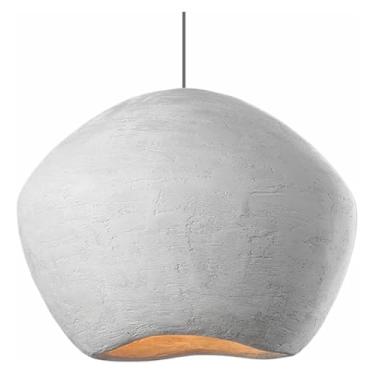Imagem de WLHAZMWY Luminária suspensa cinza japonesa 59.9 cm Modern Spherical Pendant Light Resina E26/27 Base Bar Iluminação Suspensão