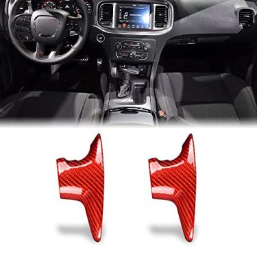 Imagem de HIBEYO Capa de cabeça de manípulo de câmbio de marchas de fibra de carbono para Dodge Challenger 2009 2010 Carregador Viper carro controle manual tampa de câmbio acessórios de decoração - capa lateral
