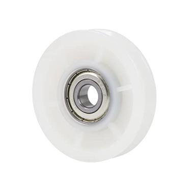 Imagem de CNBTR Rolamento de nylon branco cremoso polia de aço rolamento de roda em forma de V polia intermediária 12 x 70 x 14 mm rolamento de carga 155 kg para equipamentos de academia