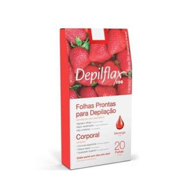 Imagem de Folhas Prontas para Depilação Corporal Depilflax Morango 20u