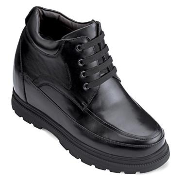 Imagem de CALDEN - K511615 - 13 cm mais alto - Sapatos masculinos que aumentam a altura - Bota preta com cadarço, Preto, 44 BR