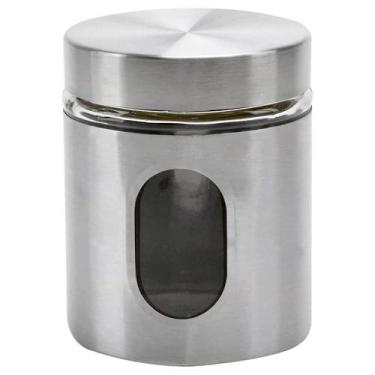 Imagem de Pote Inox Visor Vítreo Fechamento Hermético 630ml Mimo Style