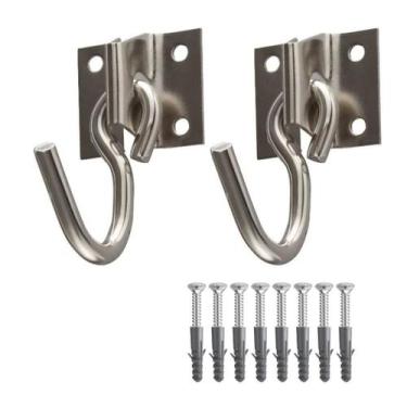 Imagem de Kit Dois Ganchos De Rede Inox Com Parafusos E Buchas - Mundi