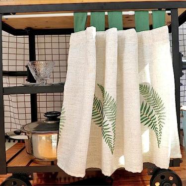 Imagem de Cortina curta de cozinha meias cortinas - 1 peça cortina de café de linho de algodão - para partições e decoração de janelas - cortinas transparentes de privacidade para casa de banho / varanda, 200