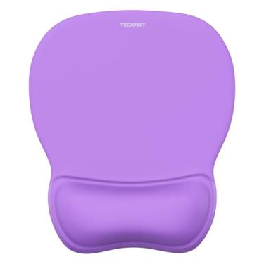 Imagem de TECKNET Mouse pad de gel com descanso de pulso, mouse ergonômico de escritório com suporte de pulso - antiderrapante e superfície lisa tapete de acessórios de mesa confortável para escritório, jogos e