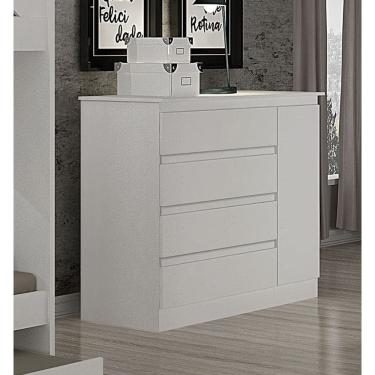 Imagem de Cômoda para Quarto com Sapateira 4 Gavetas - 045-Neve - Star Móveis