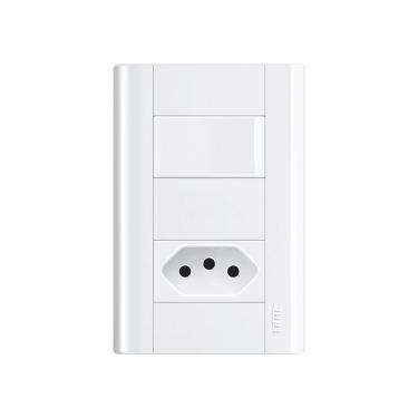 Imagem de Interruptor Simples E Tomada 2p+t 20a Fame Modulare Com Placa 4x2 Branco