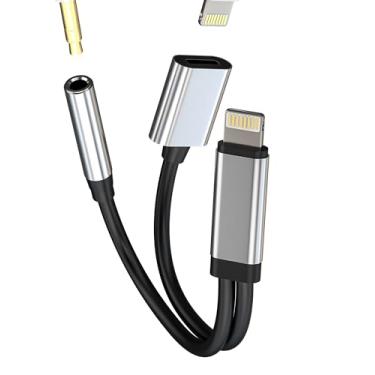 Imagem de Adaptador Lightning para fone de ouvido de 3,5 mm (2 em 1) para iPhone 14 Pro Max Aux Audio Jack Cable para Apple MFi Certified Charger Splitter Lighting Charging Connector Adaptador de fone de ouvido