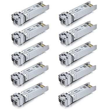 Imagem de ipolex Módulo multimodo SFP+ 10GBase SR LC, transceptor SFP de fibra 10G para Cisco SFP-10G-SR, Ubiquiti UniFi UACC-OM-MM-10G, Meraki MA-SFP-10GB-SR, Mikrotik e mais, 850 nm, até 300 m, pacote com 10