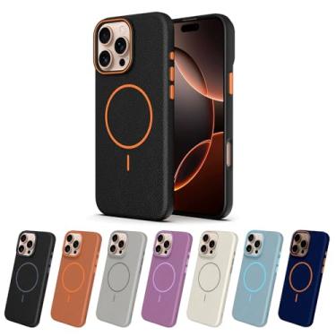 Imagem de Capa Capinha Case Compatível AppIe iPhone 16 PRO Couro Slim Magnética (VERDE AGUA)