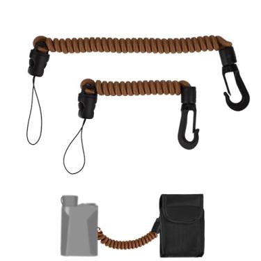 Imagem de 2 Peças Cordão para Telêmetro (Longo+Curto), 8-40cm/15-75cm Retrátil Cordão para Telêmetro de Caça Látex de Poliéster for Caminhadas Escaladas Observação Pássaros (Marrom)