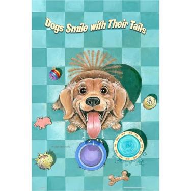 Imagem de PieceRelax Quebra-cabeças de plástico para adultos 504 peças - Gary Patterson - Cães sorriem com suas caudas Jogos de mesa e presentes mais satisfatórios, sem necessidade de tapete de quebra-cabeça