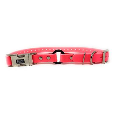 Imagem de Sparky Pet Co 1 polegada à prova d'água Biothane Bungee Double Buckle E Collar Receiver Alça de reposição 1" X 30" (rosa neon)