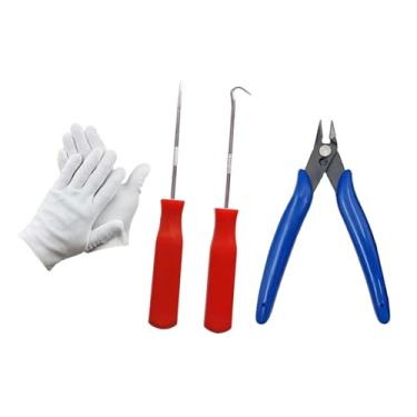 Imagem de oshhni Conjunto de ferramentas para encordoamento de raquetes, cabo de tração portátil, profissional, ferramenta de guia de confortável, Vermelho