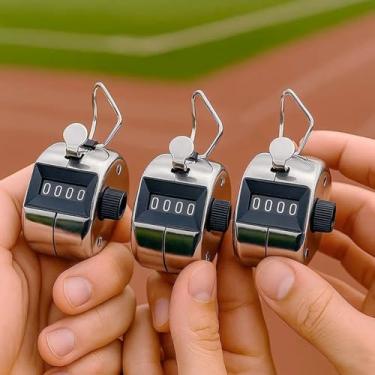 Imagem de Kit 3 Contador Manual Mecânico 4 Dígitos Analógico Numérico Pratico Controle de estoque Para Esportes Academia Excursões