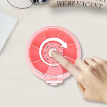 Imagem de Organizador semanal de comprimidos para viagem, caixa de comprimidos diária de 7 dias, estojo de comprimidos portátil para suplementos de óleo de peixe, organizador de vitaminas