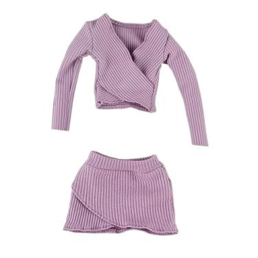 Imagem de Generic Conjunto Feminino em Escala 1:6 com Top Cropped, Saia Curta, Roupas Da Moda para Figuras de ação Femininas. Ideal para Vestir, Roxo