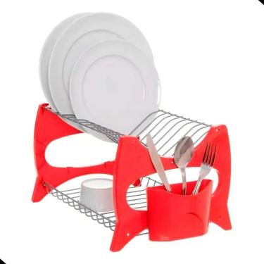 Imagem de 2X Escorredor De 13 Pratos Duplo Com Porta Talher E Copos Co