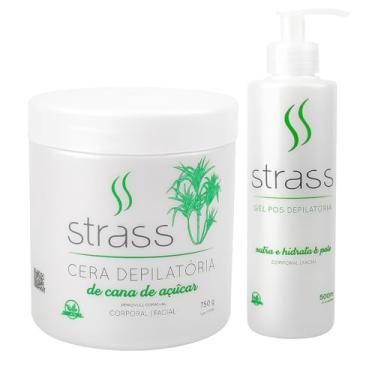 Imagem de Strass Kit Cera Depilatória Vegana 750g e Gel Pós Depilação 300ml, Corporal e Facial.