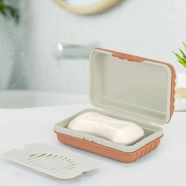 Imagem de Saboneteira em barra de viagem caixa de sabão recipiente de sabão laranja