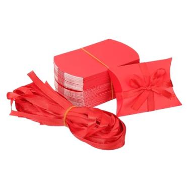 Imagem de PATIKIL Caixas de presente pequenas, 100 peças, caixas de travesseiro de 9 x 6 x 2,5 cm x 2,5 cm, doces, agradecimento, para festa de casamento, caneta, presente de aniversário, joias, cartão