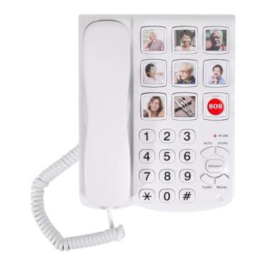 Imagem de Telefones fixos para idosos, telefone fixo com memória de 9 imagens para idosos, mostrador com um toque, toque amplificado de 110dB+ – telefones com fio para deficientes visuais, demência e Alzheimer
