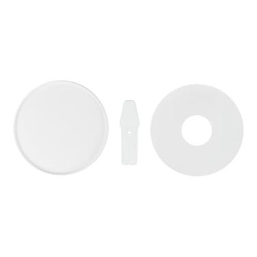 Imagem de Restaurantware - APENAS TAMPAS: Tampas de copo Coppetta 9 x 0,63 cm, 50 tampas duráveis para copos de sorvete - com colher de plástico, para alimentos quentes e frios, tampas descartáveis de papel