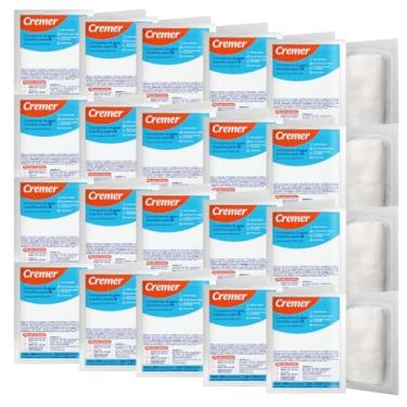 Imagem de Gaze Estéril Cremer 7,5x7,5cm - Compressa Hidrófila 100% Algodão - 8 Camadas Alta Absorção | 20 pacotes contendo 10 compressas