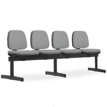 Imagem de Cadeira Longarina 4 Lugares Recepção Sala De Espera Work F02 Sintético