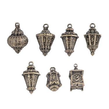 Imagem de Cusdie 7-Piece Lantern DND Dice Set,Metal Dice with Skull Dice Bag- Perfect for Tabletop RPGs Board Games Gifting and Collecting(Bronze)