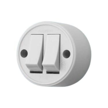 Imagem de Interruptor Simples - 2 Teclas - 10a-250v - Cinza - Sobrepor