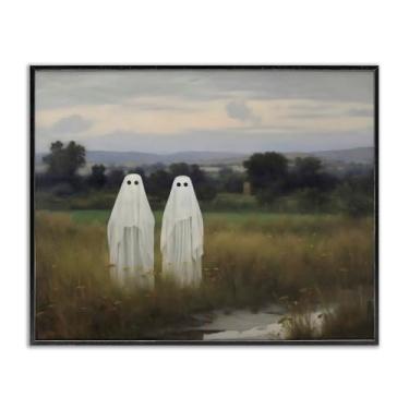 Imagem de Stupell Industries Ghost Duo in Field Black Framed Giclee Art, design by LSR Design Studio, 11 x 14