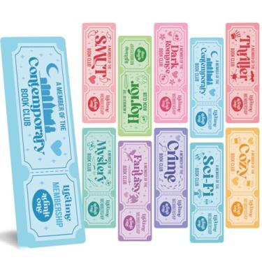 Imagem de Marcador de livro de caveira de romance escuro - 100 peças de acessórios de leitura engraçados de fantasia para amantes de livros, bilhete de papel colorido, presente para mulheres, crianças, homens