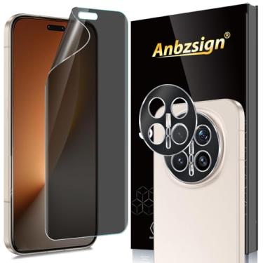 Imagem de Anbzsign (2 + 2 unidades) para Honor Magic 8 Pro Protetor de tela de privacidade e protetor de lente de câmera, película flexível anti-espião compatível com capa Honor Magic 8 Pro 5G (2025).