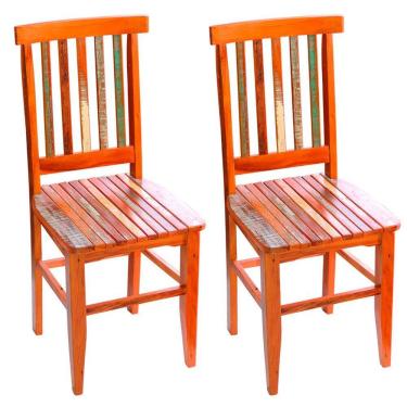 Imagem de Kit 2 Cadeiras Mineira Madeira Maciça Com Pátina