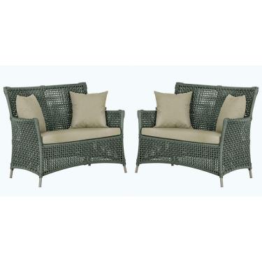 Imagem de 2 Sofás área Externa Igapó Alumínio Fendi Corda Náutica E7 Verde