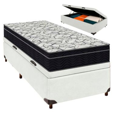 Imagem de Cama Box Bau Marrom + Colchão Solteiro Airtech 150 Ortobom