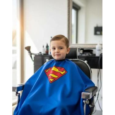 Imagem de Kit Com Duas Capas Para Cortar Cabelo Infantil Homem Aranha & Superman