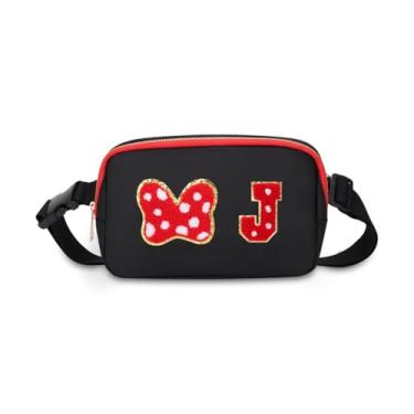 Imagem de Pochete com laço de mouse com letra inicial, presentes fofos de aniversário de Natal para meninas, filhas, mulheres, bolsa transversal à prova d'água para meninas, bolsa de cinto personalizada para
