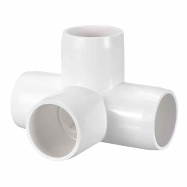 Imagem de DTGN 1 peça de encaixe de PVC de cotovelo de 3,8 cm, encaixe de tubo de PVC de grau cruzado de 4 vias SCH40, conector de cotovelo de canto DIY para móveis de construção, conexão de estrutura de estufa