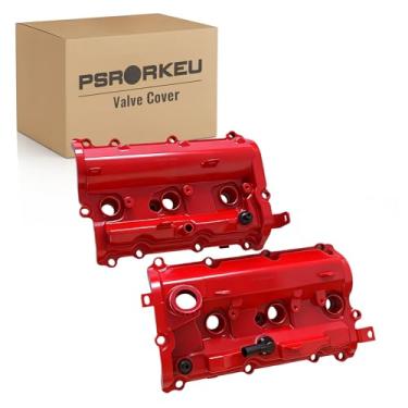 Imagem de Tampa de válvula de motor esquerda e direita de alumínio com junta vermelha para Infiniti G37 M37 2008-2013 Serve para Infiniti Q50 Q60 Q70 QX50 QX70 2014-2019 Serve para Nissan 370Z 2009-2020