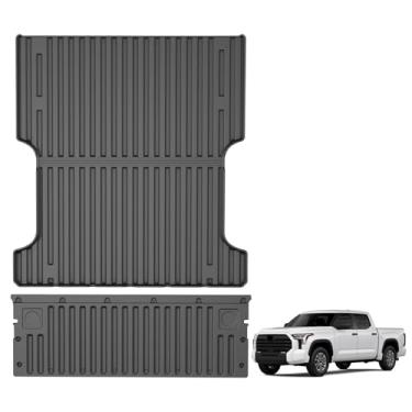 Imagem de TTX LIGHTING Tapete de cama de caminhão compatível com Toyota Tundra 2022-2025 forro de caminhão 1,5 m veículo perfeitamente nivelado proteção para todos os climas tapete de cama TPE (forro de cama +