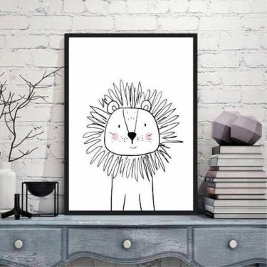 Imagem de Quadro Decorativo Infantil Leãozinho 45X34Cm - Quadros On-Line