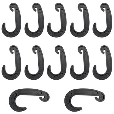 Imagem de ZZLZX 12 peças de ganchos de plástico de corda de nylon 7 x 3 x 2 x 0,2 cm para corda de caiaque, ganchos de rede de carga de carro, equipamento universal para uso ao ar livre