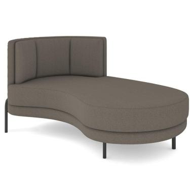 Imagem de Chaise Longue Divã 164cm Braço Esquerdo Logus D06 Bouclê Bege Escuro - Mpozenato