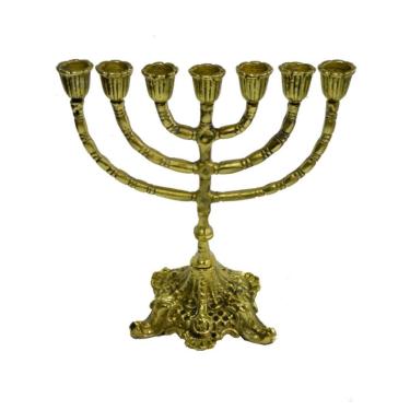 Imagem de Castiçal De Metal Dourado Ouro Para 07 Velas 30x26x15cm