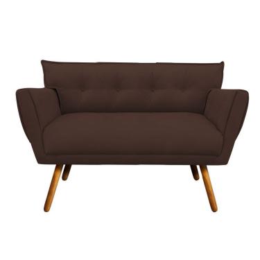 Imagem de Sofá Retrô Namoradeira Anitta Suede Marrom